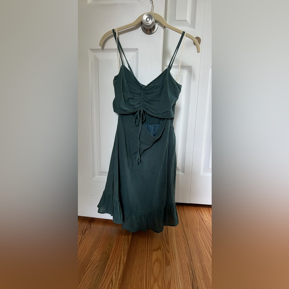 Vici Teal Backless Dress